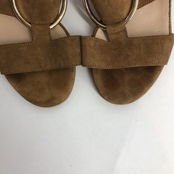 Browns tan metal gold ring sandals block heel size 6 - Picture 6 of 14